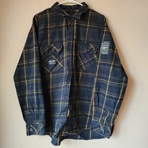 Howitzer Hoodie Mens Size 2X Hooded Flannel Shirt Plaid Warrior Spirit Valhalla